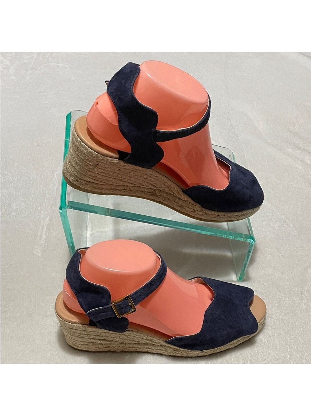 Gaimo Navy Suede Espadrille Wedge Sandals Sz EURO (40) US (9M)
